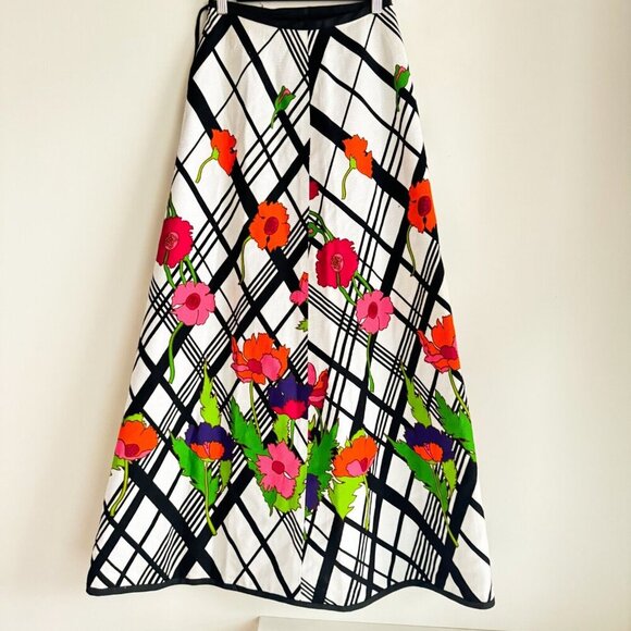 Vintage 70s Colourful Floral Print Reversible Wrap Maxi Skirt s - Picture 5 of 6